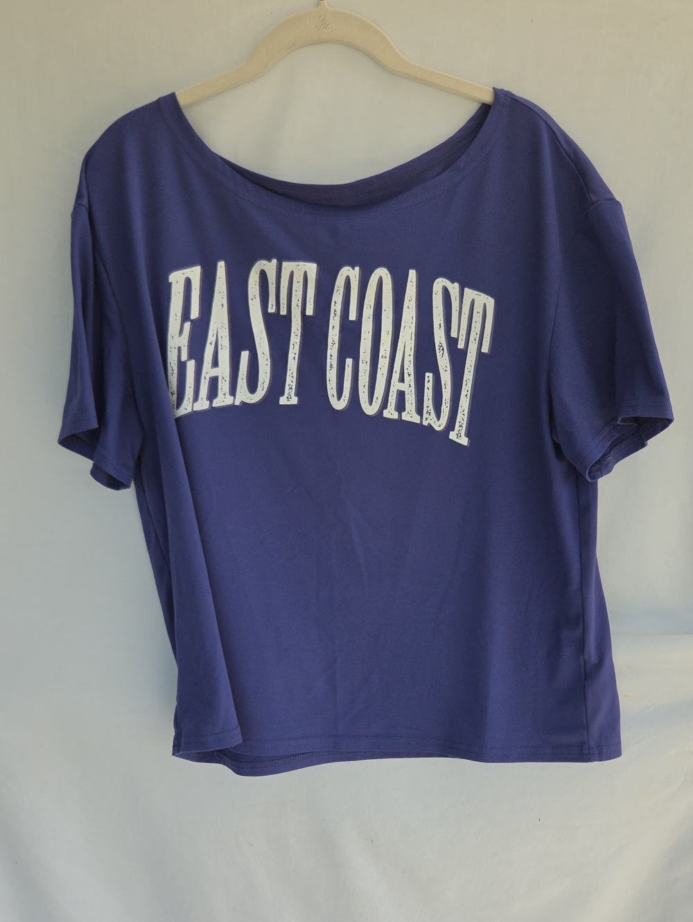 SHEIN Purple "EAST COAST" Short Sleeve Tee